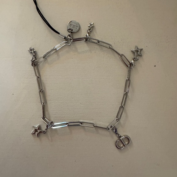 Dior Jewelry - Dior Silver Chain Phone Charm / Bracelet w/ Stars & CD Logo – New